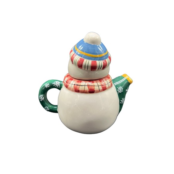 Vintage Debbie Mumm Sakura China Snowman Decorative Teapot - Great Condition - Picture 2 of 4